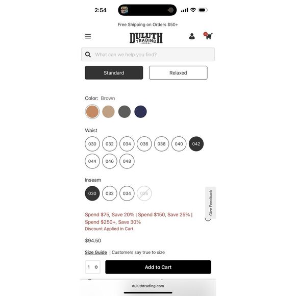 Duluth Trading | Flex Fire Hose Carpenter Pants | Brown | 42x30 | Men’s - Picture 8 of 16